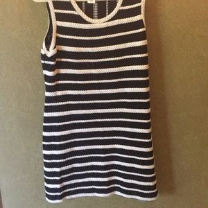 Max Studio Black cream knit tank dress